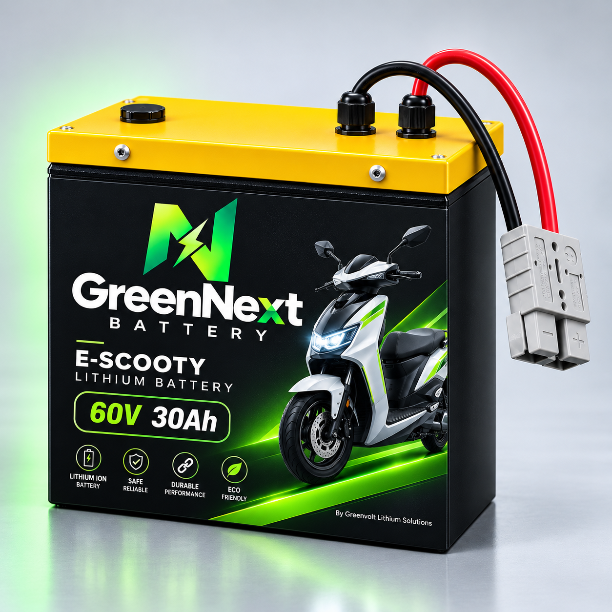 GreenNext 60V 30Ah E-Scooty NMC Battery — Prime Series (2+1 Year Warranty)